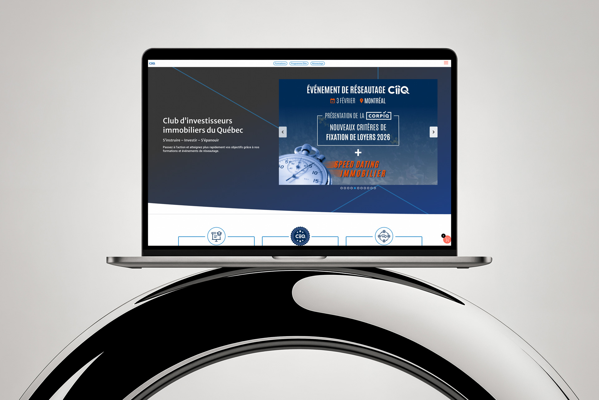 Site web CIIQ sur ordinateur