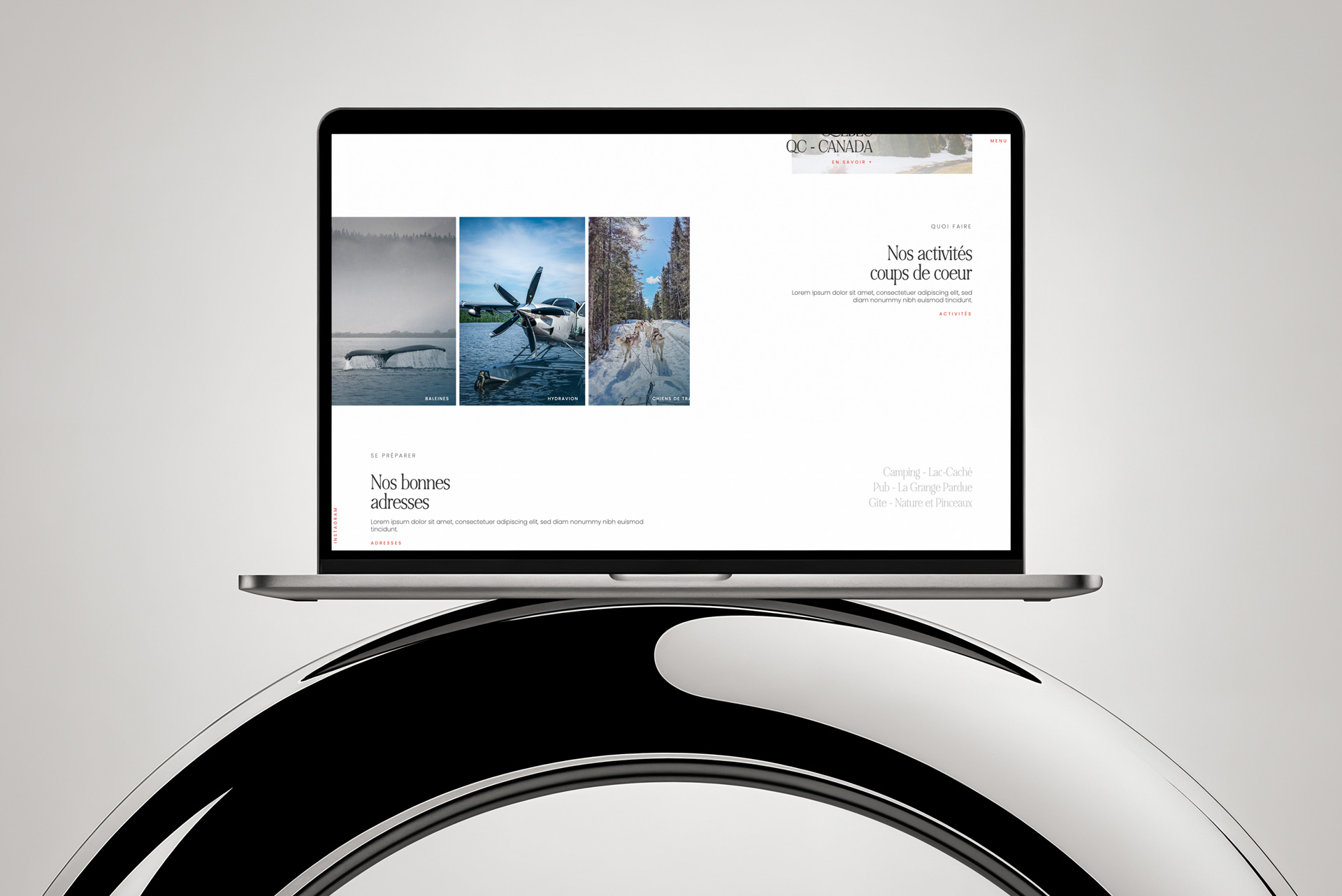 Site web ciro d'érable sur ordinateur