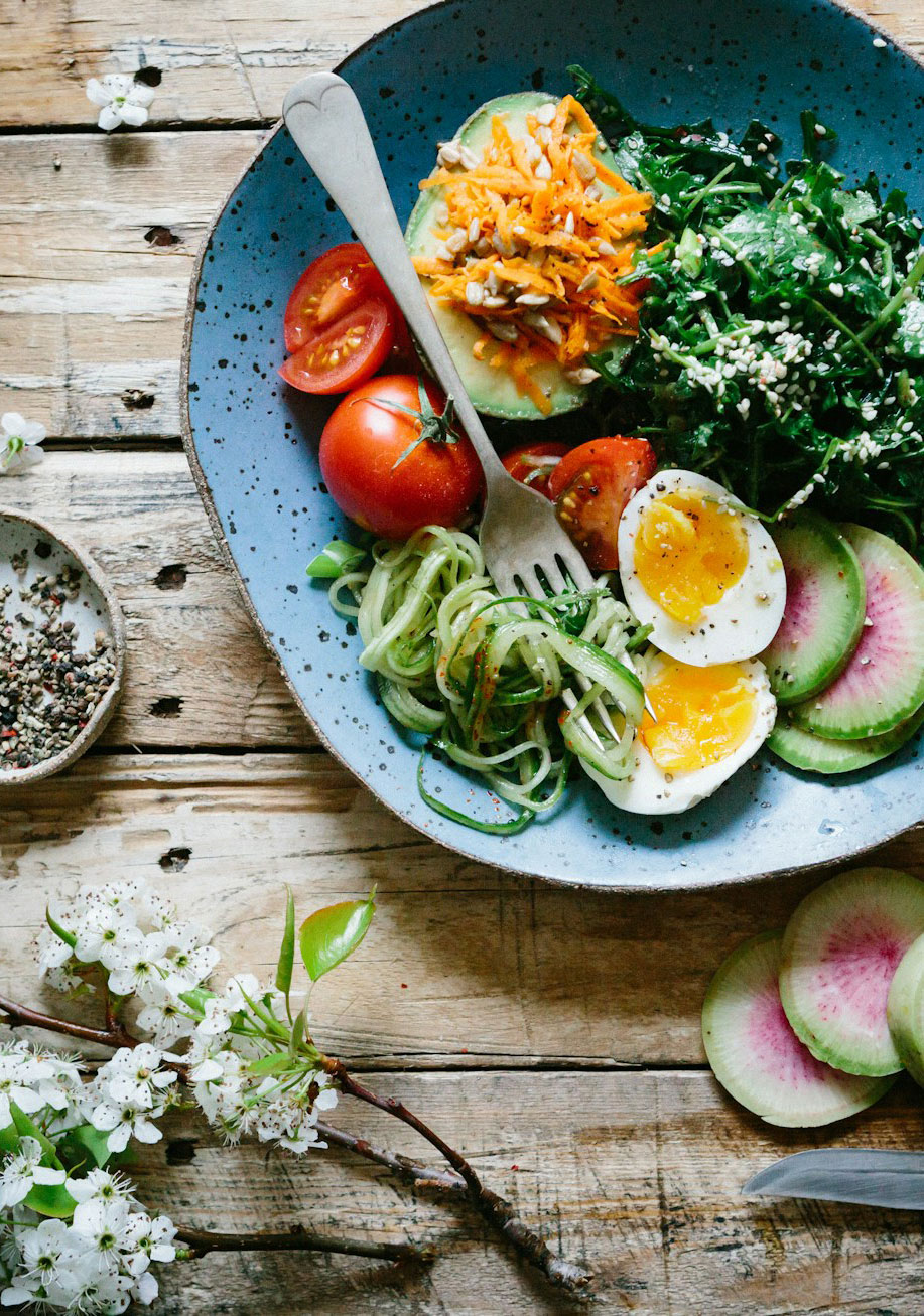 Assiette de nourriture santé